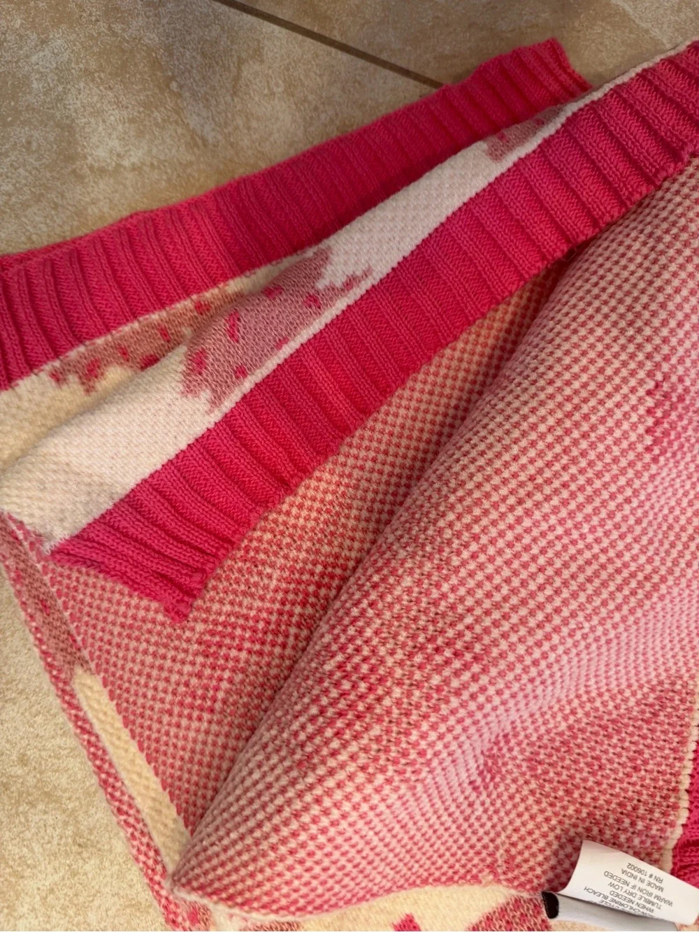 Balsam & Fir Pink Tree Pattern Holiday Throw Blanket Christmas soft NWT